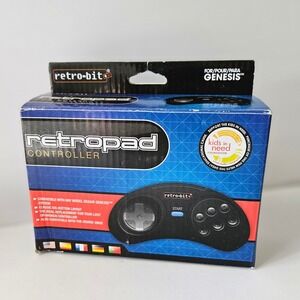 Retro-Bit Retropad Controller for Sega Genesis Atari 2600 TESTED 6 Button Layout